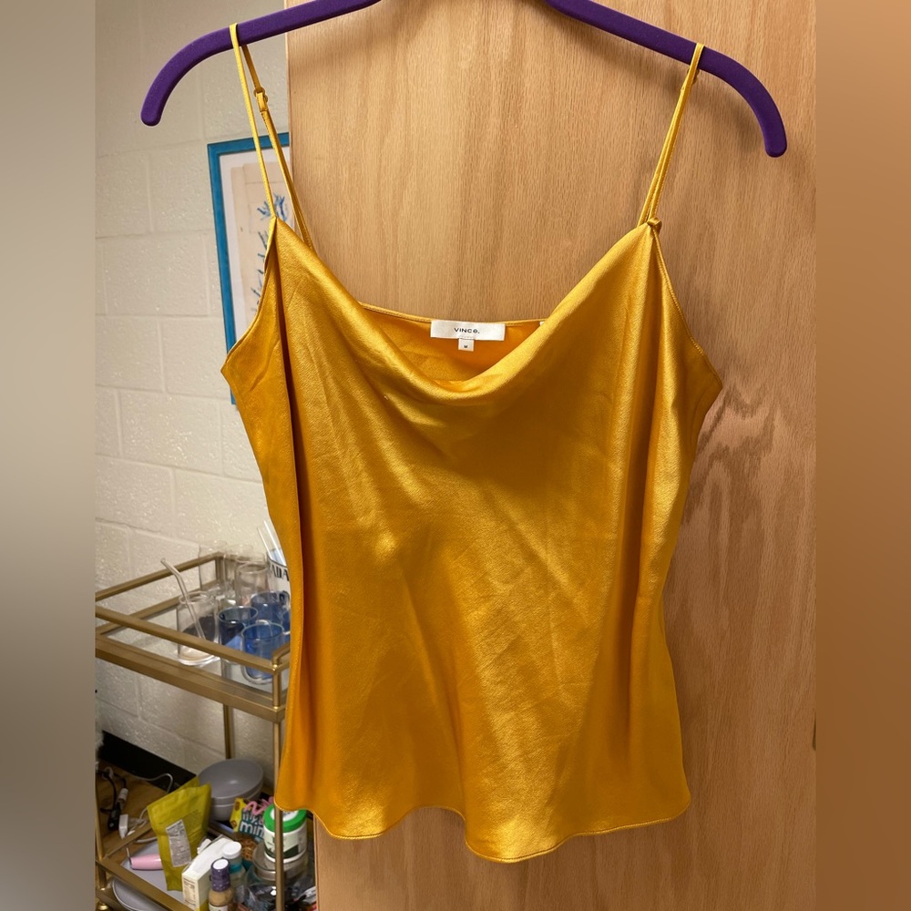 Vince Draped Silk Satin Camisole Top